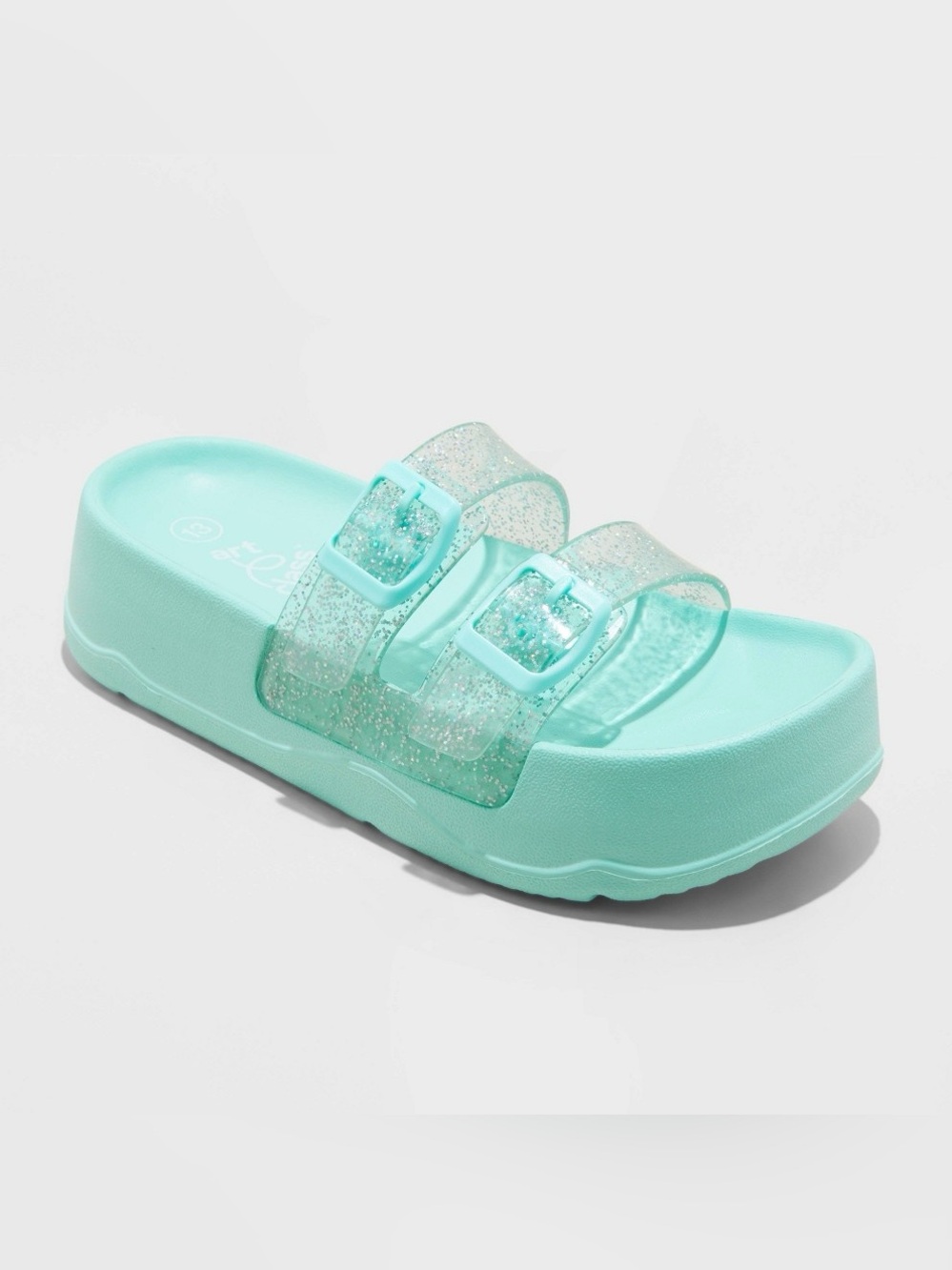 Kids' Eloise Platform Jelly Slides - Art Class™ Teal Green 13